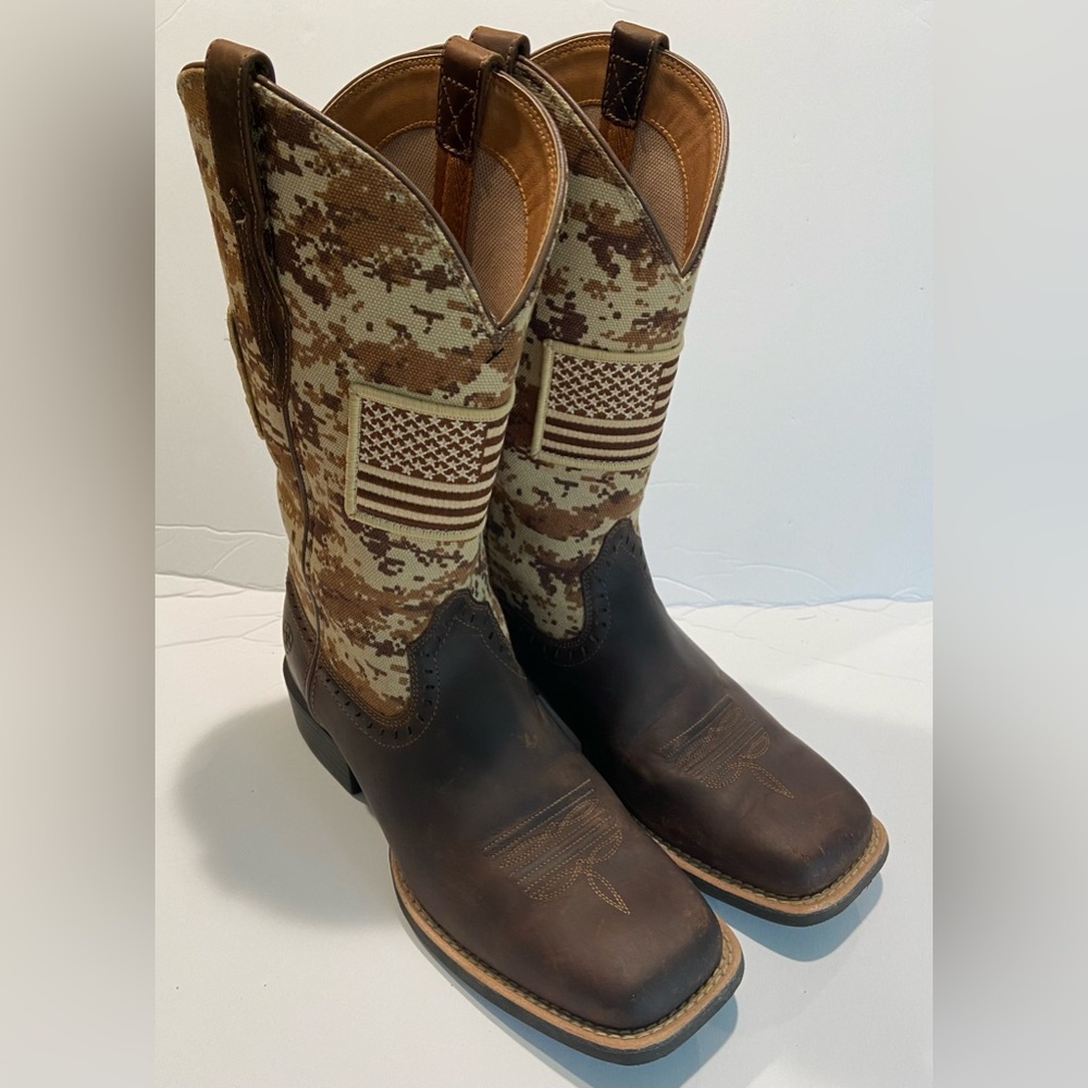 Ariat American flag camo boots 7 youth leather